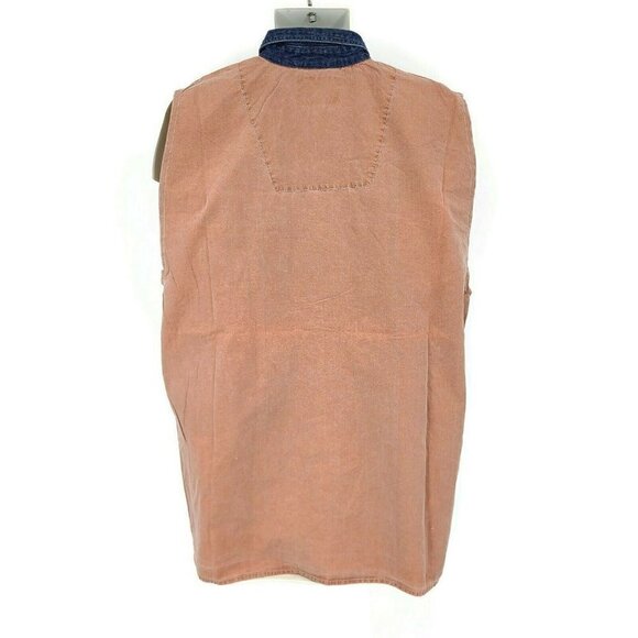 Vintage Goouch Sleeveless Denim Shirt Mens Large Button Front  Pockets - Picture 5 of 5
